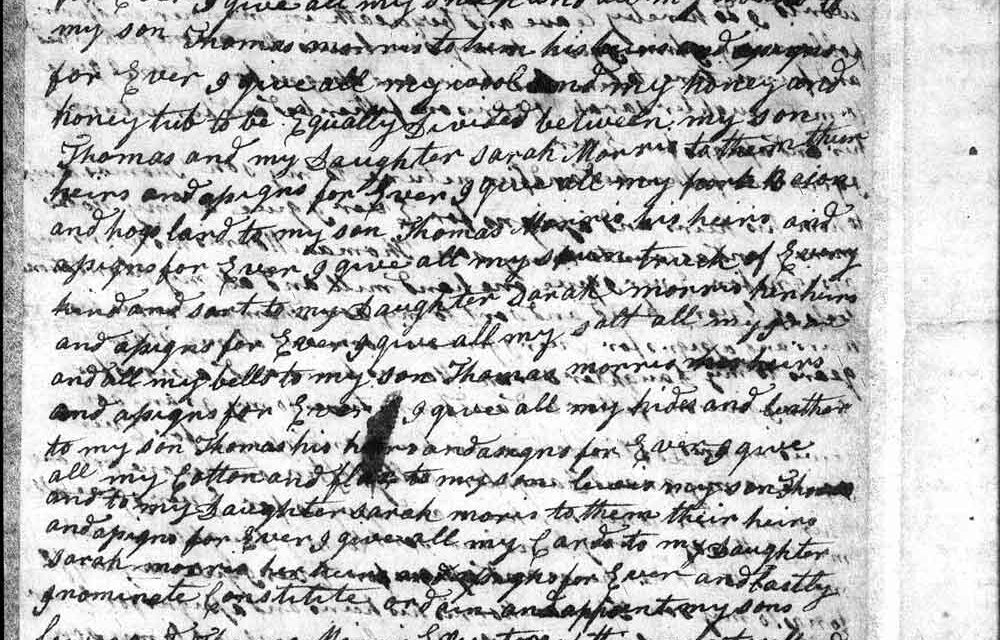 Will of Mary Morris (Craven County) – 1816