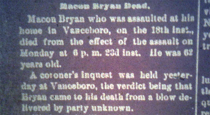 The Murder of Macon Bryan (ca. 1837-1899)