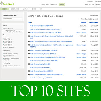 Top Ten Genealogy Research Sites