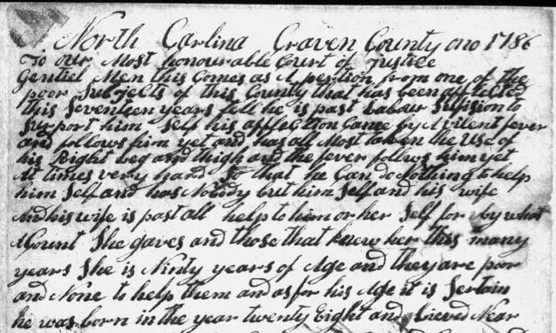 Petition for relief from taxes for William McIntosh and wife (1786) – Craven County