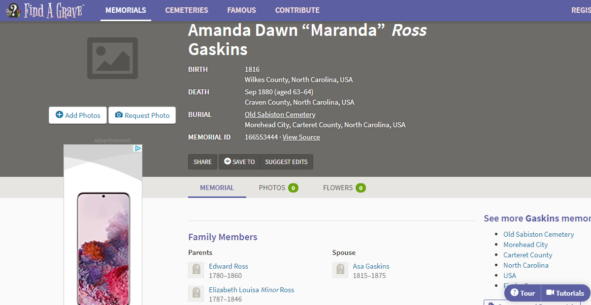 Family Tree Fact Check: Miranda Ross Gaskins